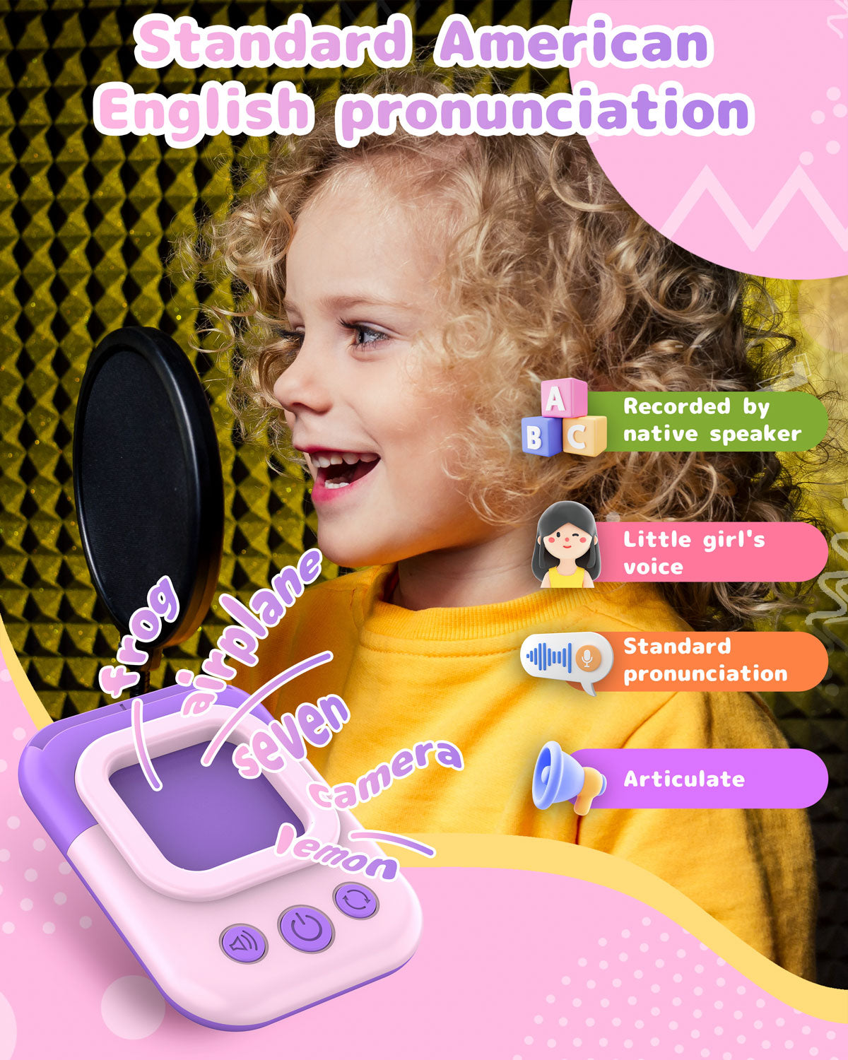 Talking Flash Cards for Toddlers 2-4 Years (Pink and Purple)